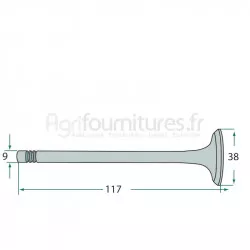 Soupape d'admission par moteurs MWM, pour moteurs KD 110,5