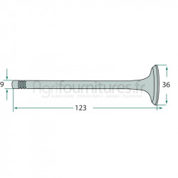 Soupape d'admission modèles D 130,D 131 L,D 132 L,GT 130 par Fahr