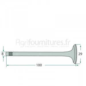 Soupape d'échappement modèles D 88,D 88 E,D 133 N,D 133 T par Fahr
