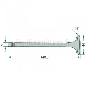 Soupape d'admission modèles U 403,U 413,U 406,U 416,U 424,U 425 par Mercedes-Benz