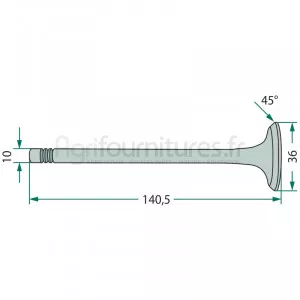 Soupape d'échappement modèles U 403,U 413,U 406,U 416,U 424,U 425 par Mercedes-Benz