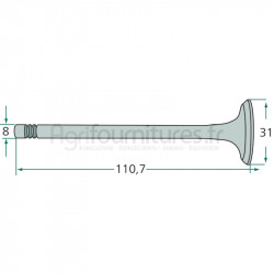 Soupape d'échappement modèles 350 Export,450 Export,452 Export par Kramer