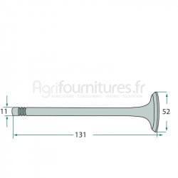 Soupape d'admission modèles T 80,T 84,T 86,T 180,T 182,T 185,T 280 par Steyr