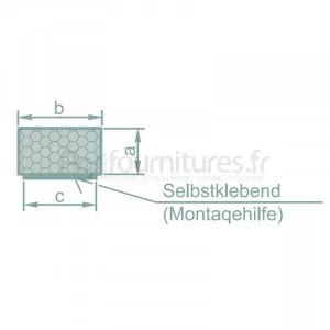Mousse caoutchouc, profil rectangulaire dim. 8 x 15 mm