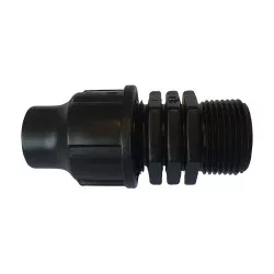 Raccord adaptateur noir à serrage extérieur fileté 3/4" 