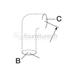 Durite supérieure Ø 38 x 44 mm Bepco 28/153-105 pour tracteur