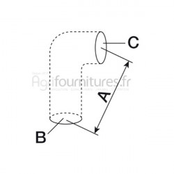 Durite inférieure Ø 38.3 x 38.3 mm Bepco 20/154-77 pour tracteur