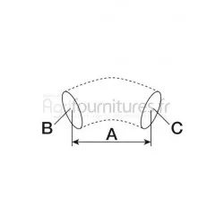 Durite by-pass Ø 36 x 36 mm Bepco 30/141-132 pour télescopique