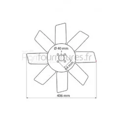 Pales de ventilateur Ø 406 mm - 6 pales Bepco 30/145-9 pour tracteur