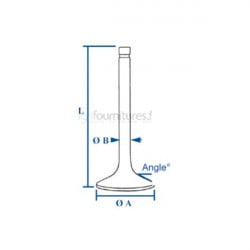 Soupape d'admission Ø 51 x 9.5 mm - l 153.9 mm - 30° Bepco 26/42-153 pour tracteur