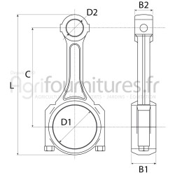 Bielle Ø 73 Bepco 26/25-10 pour tracteur