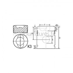 Piston avec axe Ø 100 mm -3 gorges Bepco 21/33-106 pour tracteur