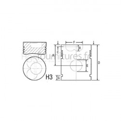 Piston avec axe Ø 100 mm - std Bepco 24/33-25 pour moissonneuse - batteuse