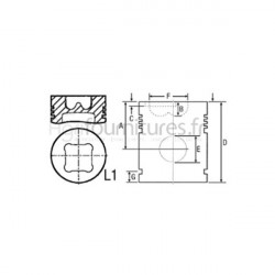 Piston avec axe Ø 100 mm - std Bepco 30/33-108 pour moissonneuse - batteuse