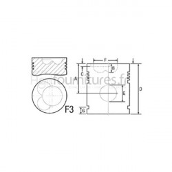 Piston avec axe Ø 100 mm - std Bepco 20/33-82 pour tracteur