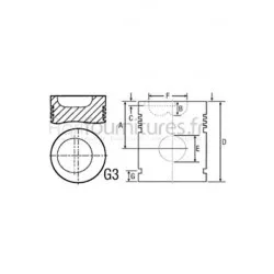 Piston avec axe +0.020'' - 0.51 mm Bepco 24/33-36B pour tracteur industriel