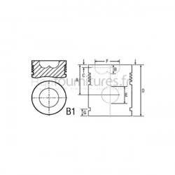 Piston avec axe Ø 104 mm - std Bepco 23/33-254 pour tracteur