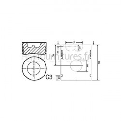 Piston avec axe Ø 98.48 mm - std Bepco 30/33-18 pour moissonneuse - batteuse