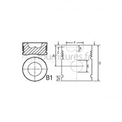 Piston avec axe Ø 98.48 mm - std Bepco 30/33-23 pour moissonneuse - batteuse