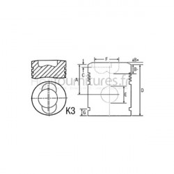 Piston avec axe Ø 102 mm - refroidis. interne Bepco 21/33-107 pour tracteur
