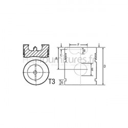 Piston avec axe Ø 106.50 mm - std Bepco 26/33-181 pour tracteur