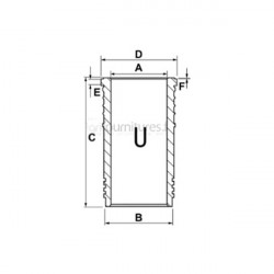 Chemise finie Ø 107.81 x 117.25 mm - l 230 mm Bepco 41/35-301 pour tracteur