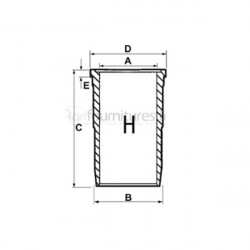 Chemise finie Ø 79.38 x 85.67 mm - l 163.53 mm Bepco 30/35-16 pour tracteur