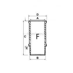 Chemise finie Ø 109.69 x 117.20 mm - l 236 mm Bepco 23/35-266 pour tracteur