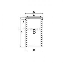Chemise finie Ø 80.96 x 86.51 mm - l 170 mm Bepco 30/35-1 pour tracteur