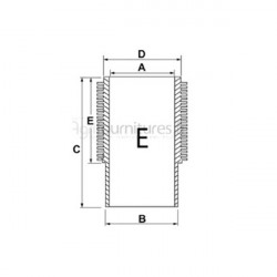 Chemise finie Ø 95 x 106 mm - l 212 mm Bepco 22/35-212 pour tracteur