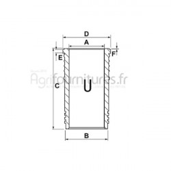 Chemise finie Ø 108 x 123 mm - l 218 mm Bepco 30/35-174 pour tracteur