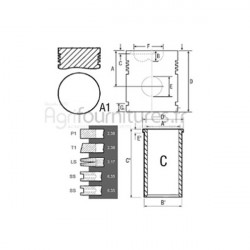 Ensemble chemise - piston Ø 91.49 mm Bepco 30/31-4 pour tracteur