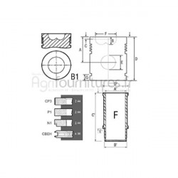 Ensemble chemise - piston Ø 110 mm Bepco 23/31-266 pour tracteur