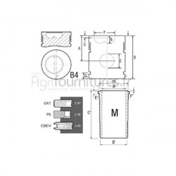 Ensemble chemise - piston Ø 106.50 mm Bepco 26/31-150 pour tracteur