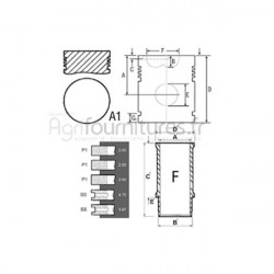Ensemble chemise - piston Ø 85 mm Bepco 30/31-40 pour tracteur