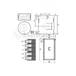 Ensemble chemise - piston Ø 91.49 mm Bepco 30/31-7 pour tracteur
