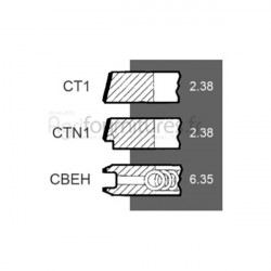 Jeu de segments Ø 114.31 mm - std Bepco 30/34-59 pour tracteur
