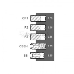 Jeu de segments Ø 98.48 mm - std Bepco 30/34-12 pour tracteur