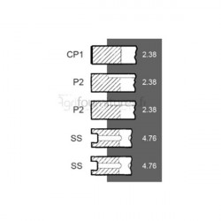 Jeu de segments Ø 88.90 mm - std Bepco 25/34-44 pour télescopique