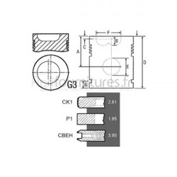 Piston avec segments Ø 105 mm - std Bepco 22/32-219 pour tracteur