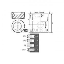 Piston avec segments Ø 111.76 mm - std Bepco 24/32-35 pour tracteur