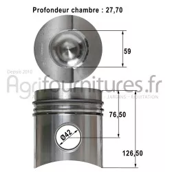 Piston avec segments Ø 115 mm - std Bepco 23/32-265 pour tracteur