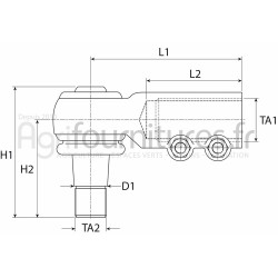 Rotule de barre de direction Bepco 25/497-23 pour tracteur