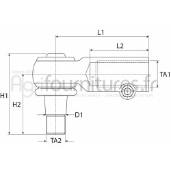 Rotule de vérin direction Bepco 24/581-131 pour tracteur