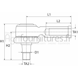 Rotule direction Bepco 23/497-93 pour tracteur