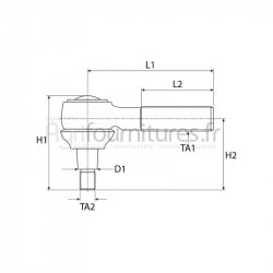 Rotule de barre de direction gauche Bepco 25/491-22 pour tracteur