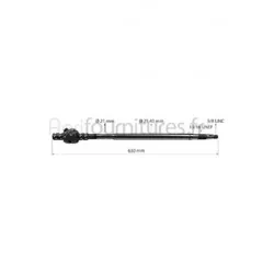 Arbre de colonne direction l 630 mm Bepco 20/530-80 pour tracteur
