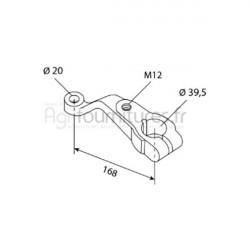 Bras de direction droit Ø 20 mm Bepco 25/480-17 pour tracteur