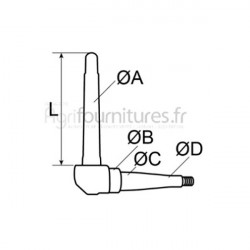 Fusée droite l 248 mm Bepco 25/471-75 pour tracteur