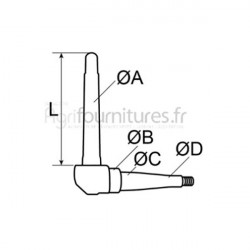 Fusée droite l 288 mm Bepco 30/471-44 pour tracteur